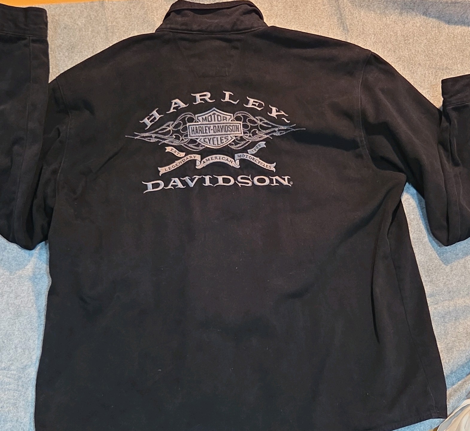 Vintage Harley Davidson Black Heavy Canvas Work Shirt Jacket 96120-04VM XXL Vintage Harley Davidson Black Heavy Canvas Work Shirt Jacket 96120-04VM XXL