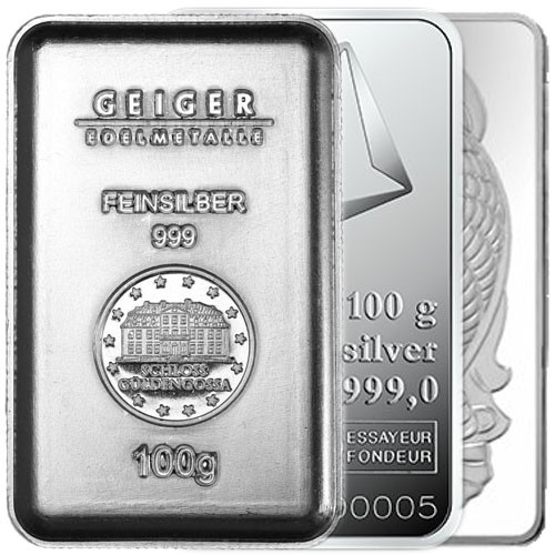 100 Gram Silver Bar (Varied Condition, Any Mint) Random Brand