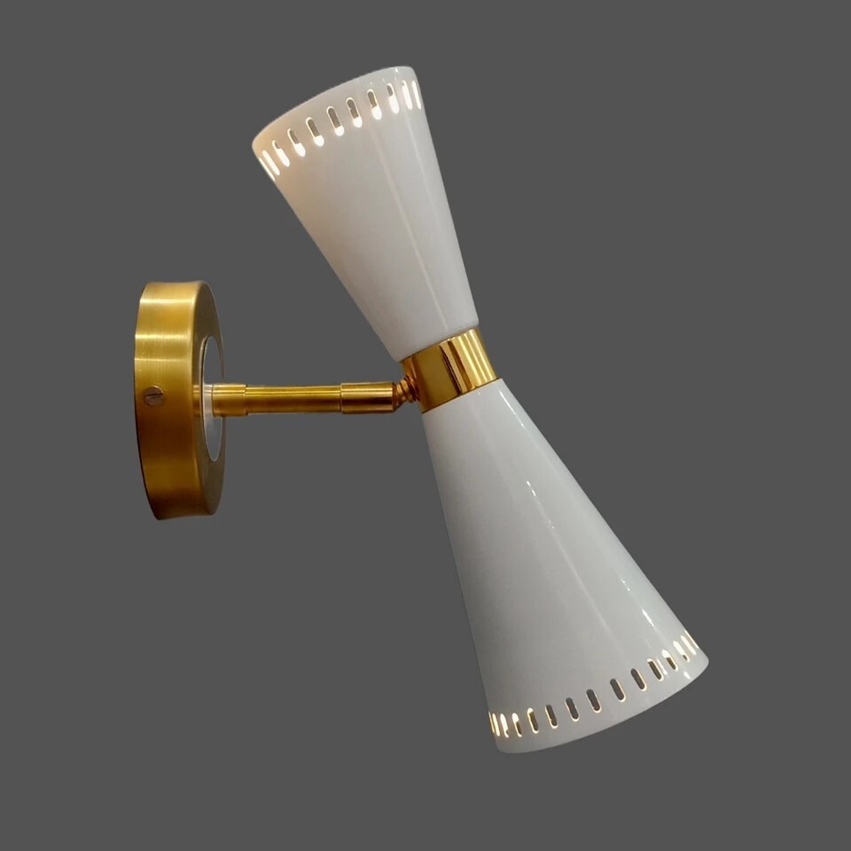 1950'S Mid-Century-Modern Brass Wall Sconce Vtg Sputnik Wall Fixture Lamp