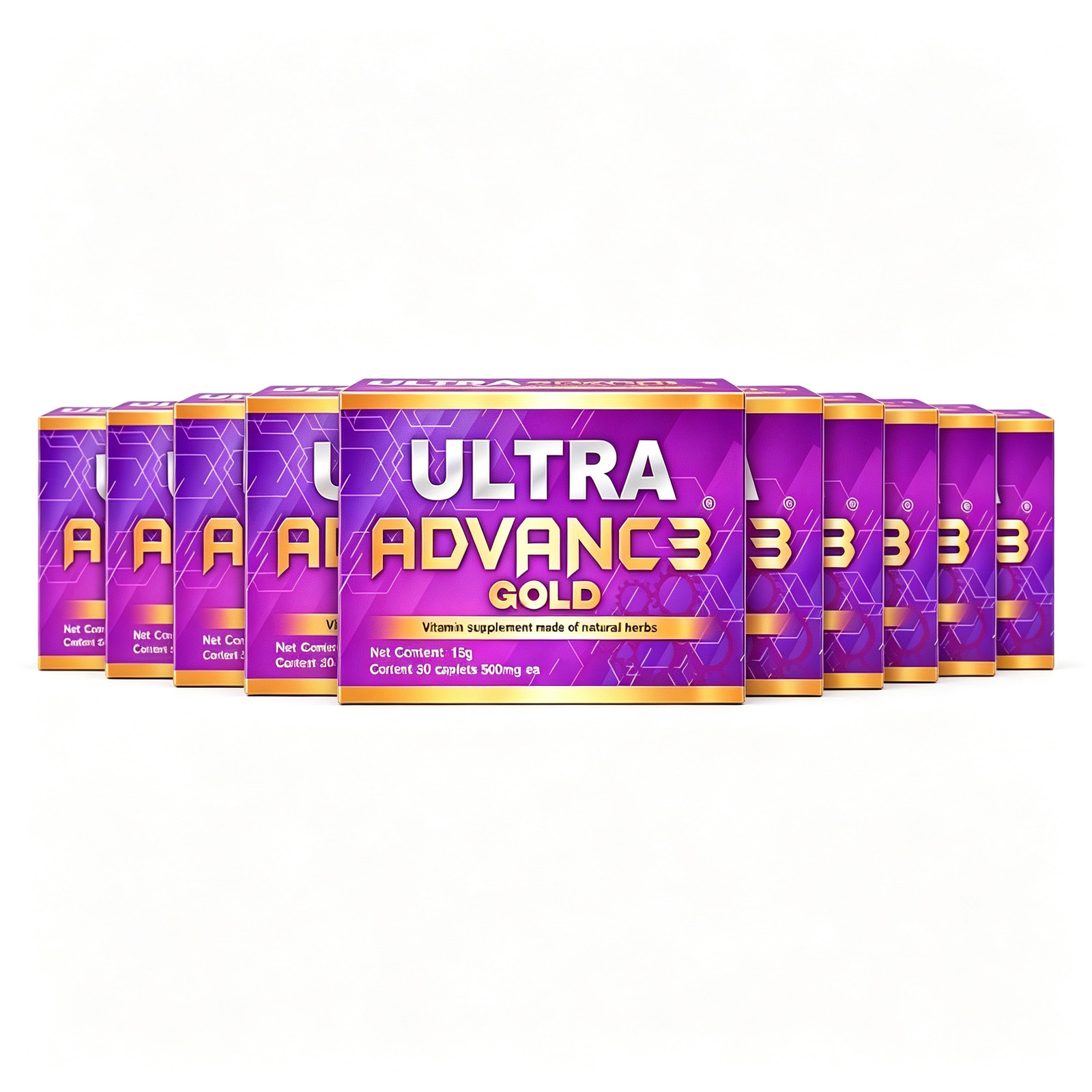 10 Pack Ultra Advance Vitamin & Mineral Supplement 30 Capsules 500 Mg New
