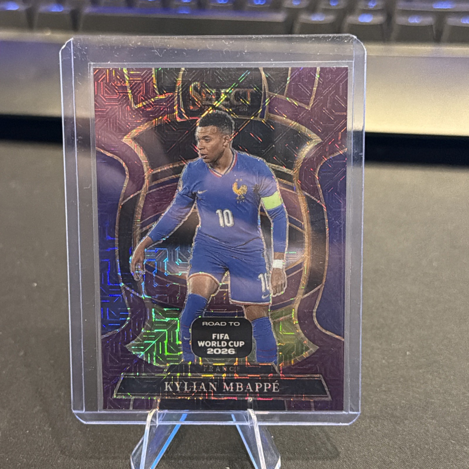 2026 Panini Select Road To FIFA World Cup Terrace Kylian Mbappe Purple Mojo #80