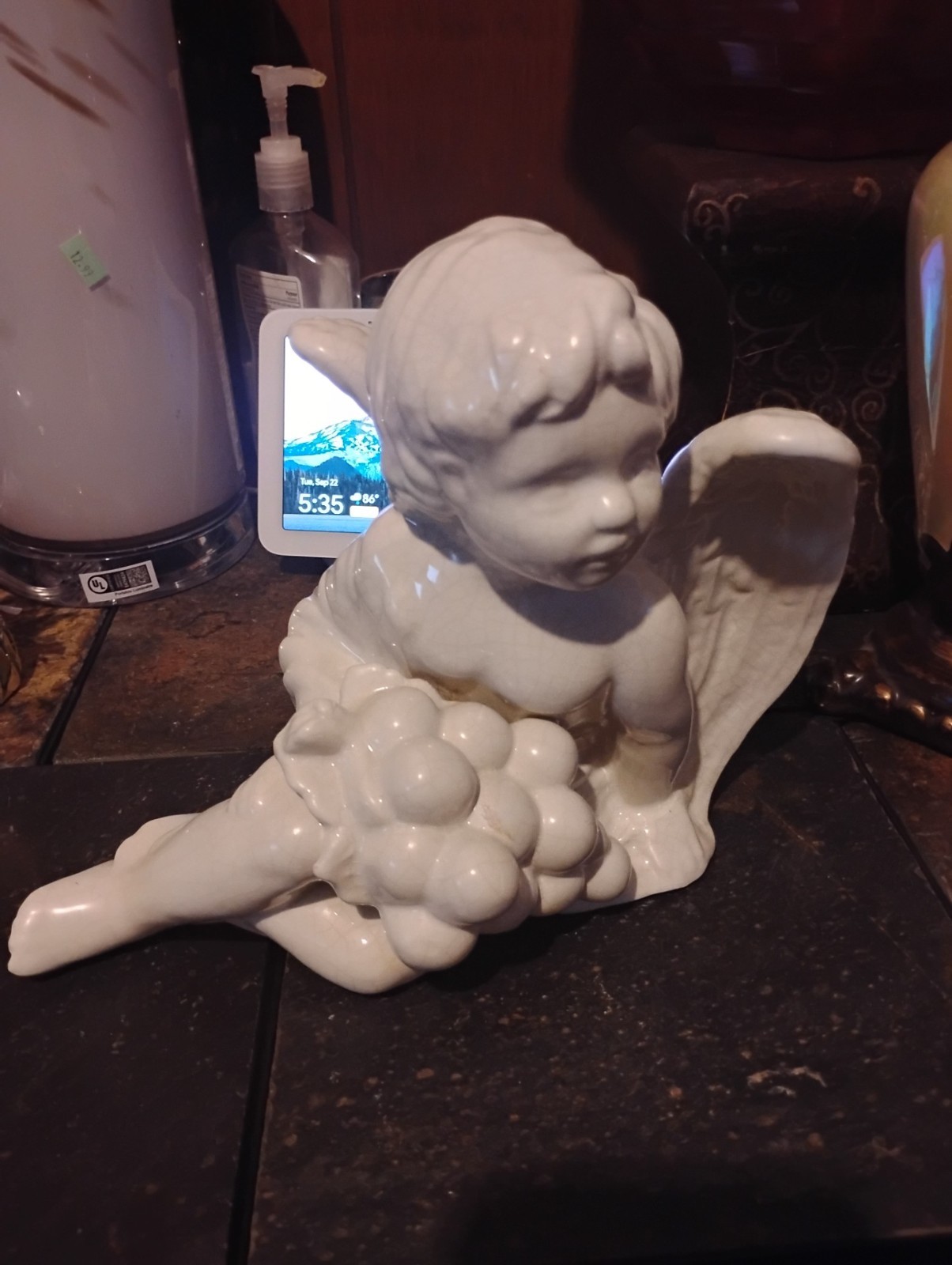 vintage vietri Italy white ceramic cherub figurine with gapes mint condition vintage vietri Italy white ceramic cherub figurine with gapes mint condition