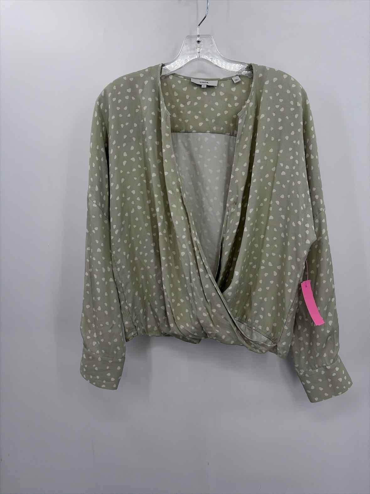 Pre-Owned Vince Green Size Small Long Sleeve Blouse Pre-Owned Vince Green Size Small Long Sleeve Blouse
