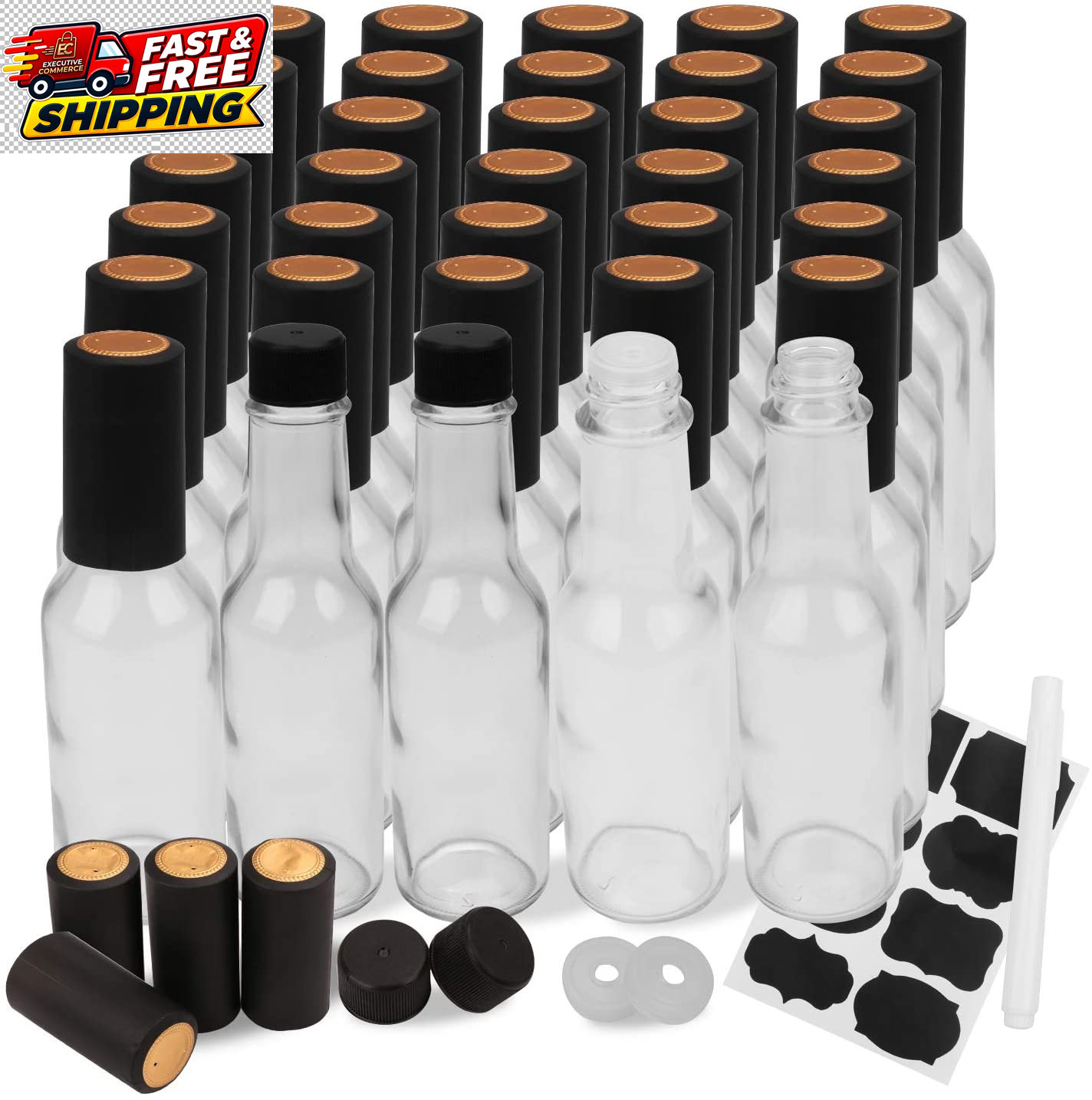5oz Glass Hot Sauce Woozy Bottles Lids Dripper Inserts Shrink Capsules 35 Pack 5oz Glass Hot Sauce Woozy Bottles Lids Dripper Inserts Shrink Capsules 35 Pack