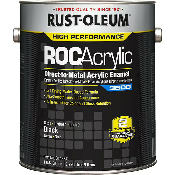 Rust-Oleum 314387 Acrylic Enamel Coating, Black, 1 gal.
