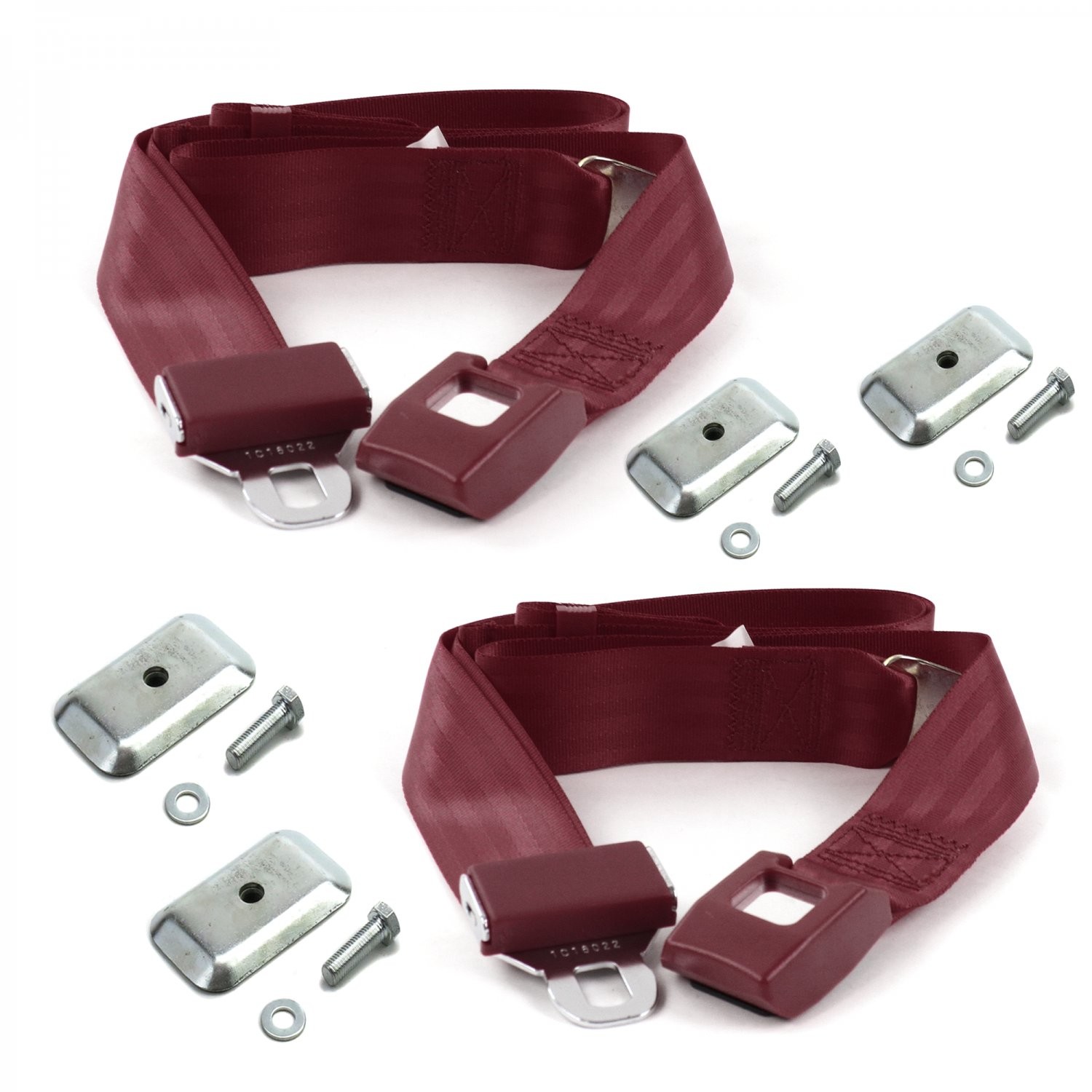 Early Cars 1935 - 1940 Standard 2pt BURG Belt Kit w/Brackets-2 Belts  
