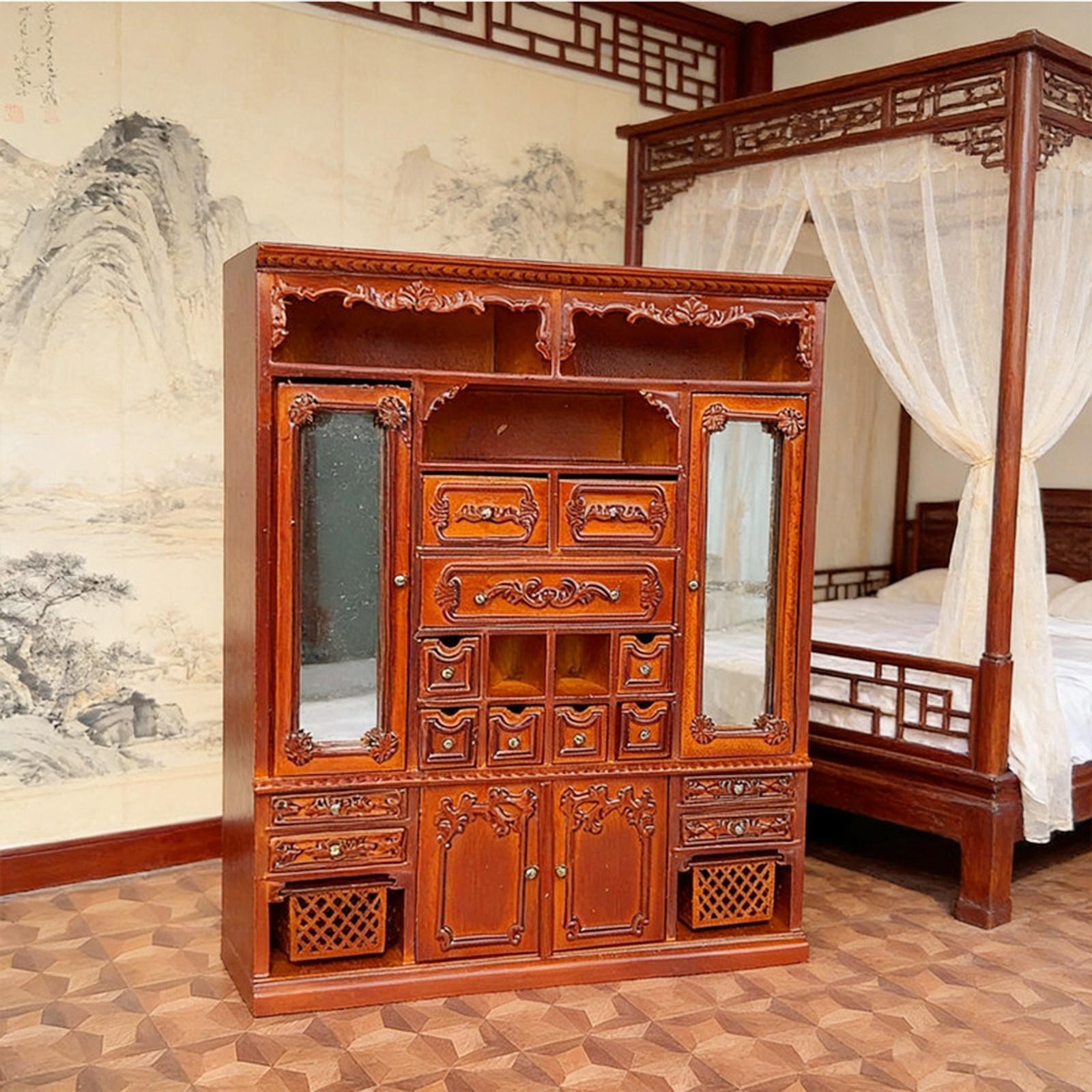 1:12 Dollhouse Wardrobe Mini Model Realistic Creative Collectibles Vintage