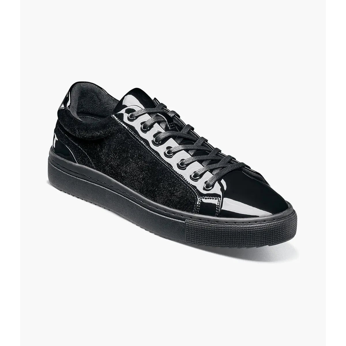 Stacy Adams Dante Lace To Toe Sneaker Patent Leather Black Smooth 25806-005