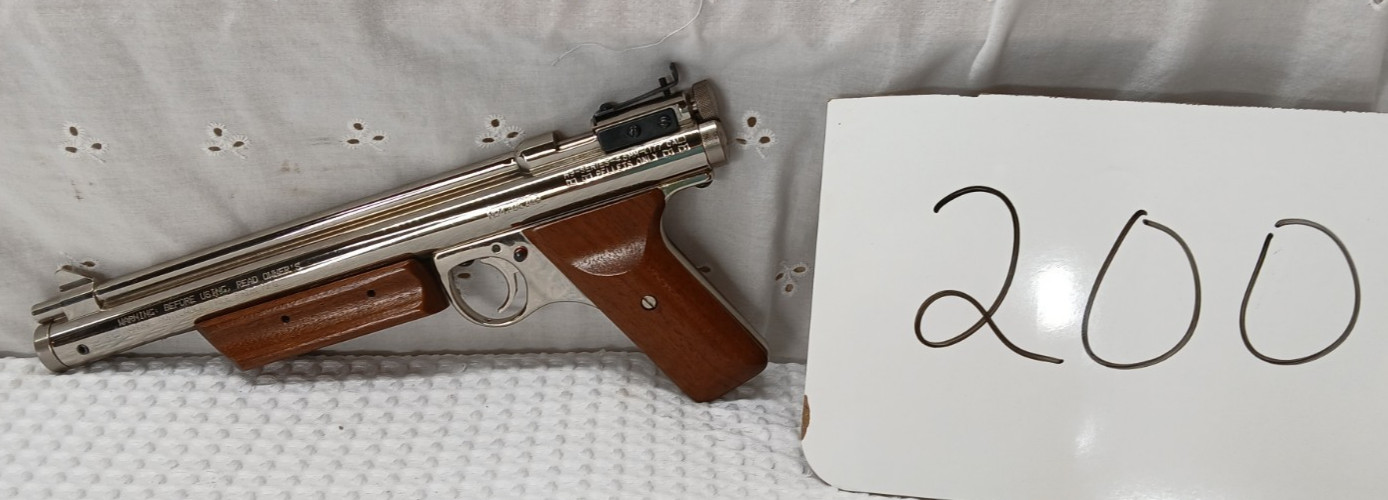 NOS NICEST ON EBAY BENJAMIN SHERIDAN H9 SERIES POLISHED NICKEL AIR PISTOL FR SHP