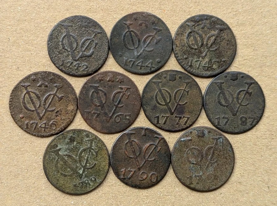 Lots 10 Pcs Dutch VOC Duit 1742 - 1791 New York Penny Copper Coin_b899 Lots 10 Pcs Dutch VOC Duit 1742 - 1791 New York Penny Copper Coin_b899