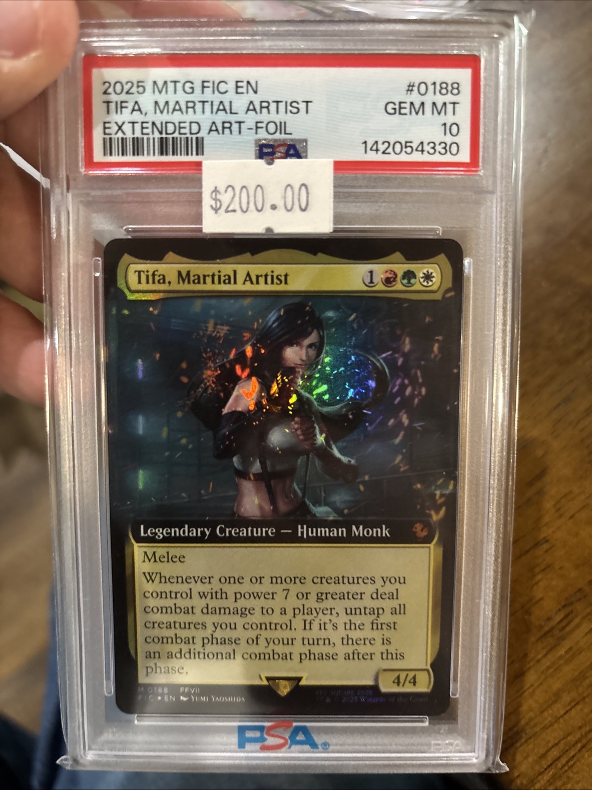 2025 MTG FINAL FANTASY COMMANDER EXTENDED ART-FOIL TIFA MARTIAL ARTIST PSA 10