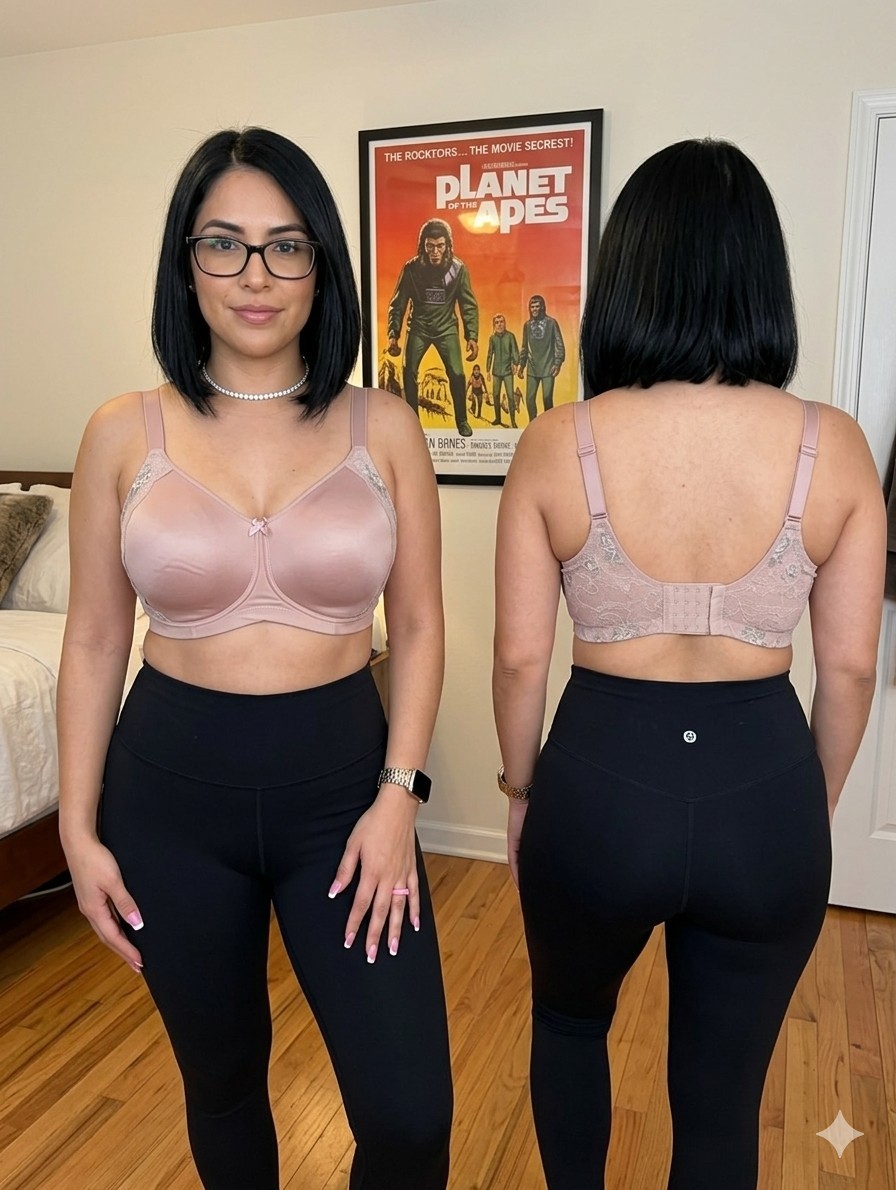Elila 1903 Microfiber Lace Molded Softcup Wireless Bra Plus Size Dusty Rose 44G Elila 1903 Microfiber Lace Molded Softcup Wireless Bra Plus Size Dusty Rose 44G