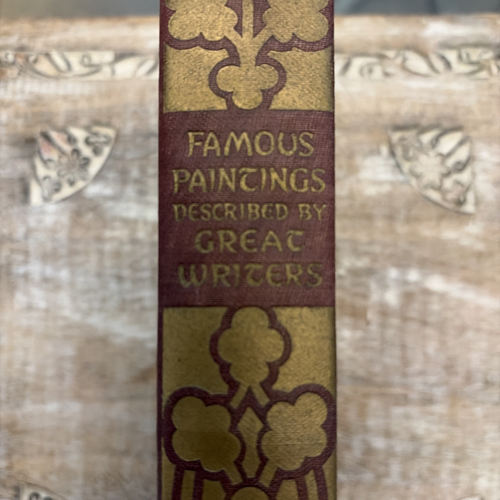 Antique 1911 Famous Paintings by Great Writers Esther Singleton Art Book Gilt