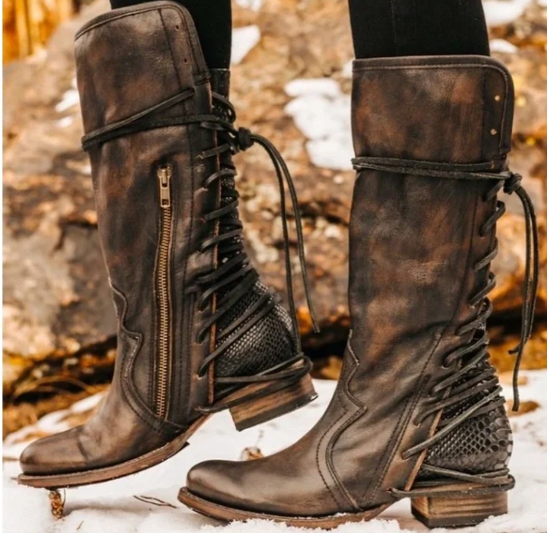 NEW Freebird Boots By Steven DIAMOND Women\'s 8 Leather Black Brown Lace Back NIB