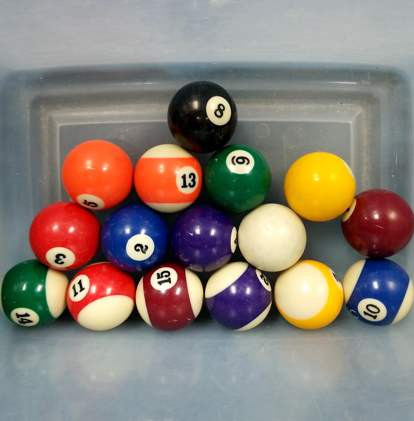 16 VTG Pool Balls Cue Billiards Stripe + Solid Marble Unbranded