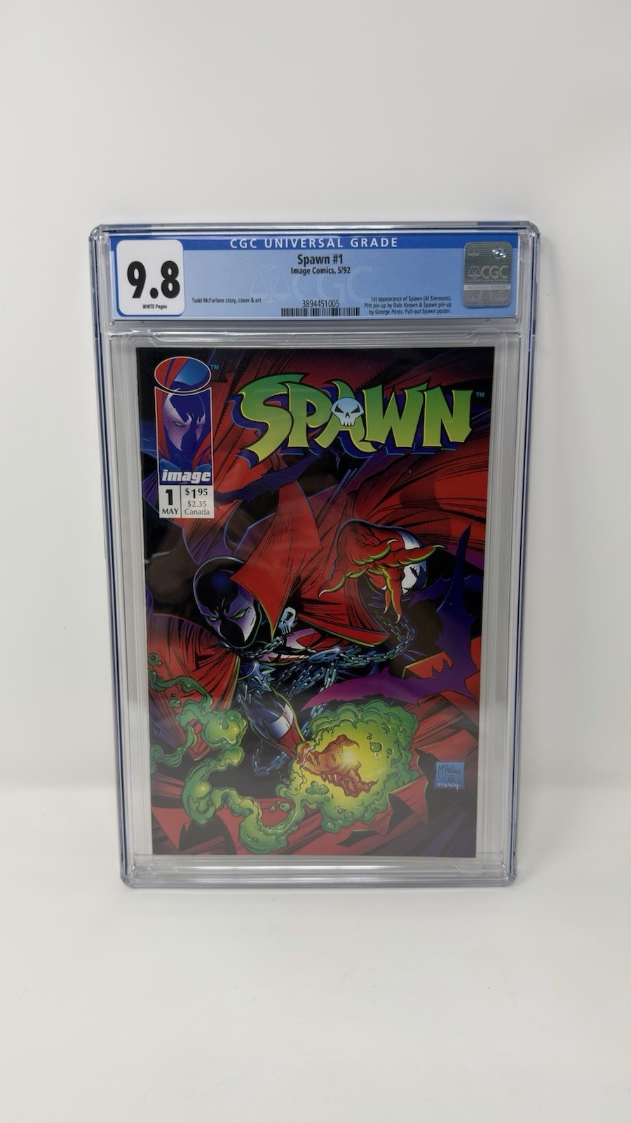 Spawn #1 CGC 9.8 NM/MT 1st Appearance of Spawn (Al Simmons) WHITE PAGES Spawn #1 CGC 9.8 NM/MT 1st Appearance of Spawn (Al Simmons) WHITE PAGES