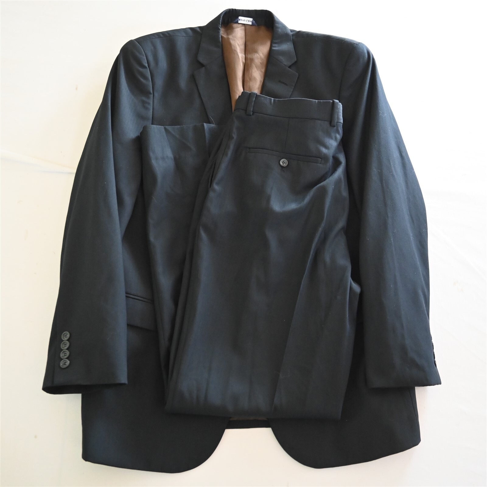 Valenti Uomo 42L 34x34 Navy Blue Stripe Super 150s Mens Jacket Pants Suit Valenti Uomo 42L 34x34 Navy Blue Stripe Super 150s Mens Jacket Pants Suit