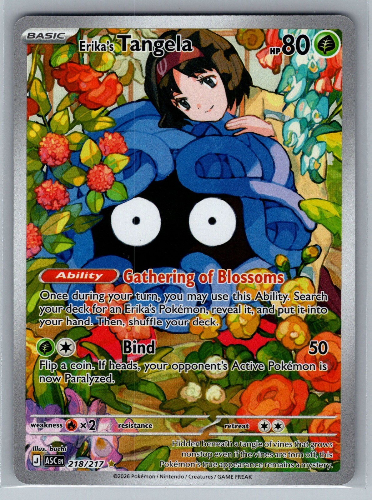 Erika's Tangela Holo Illustration Rare ME: Ascended Heroes 218/217 NM Erika's Tangela Holo Illustration Rare ME: Ascended Heroes 218/217 NM