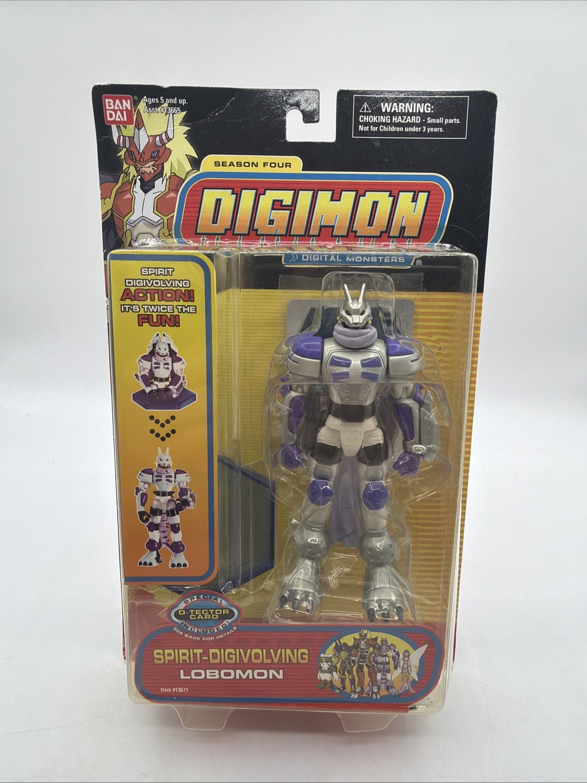 Spirit-Digivolving Lobomon Digimon Season 4 2003 Bandai Figure NEW SEALED