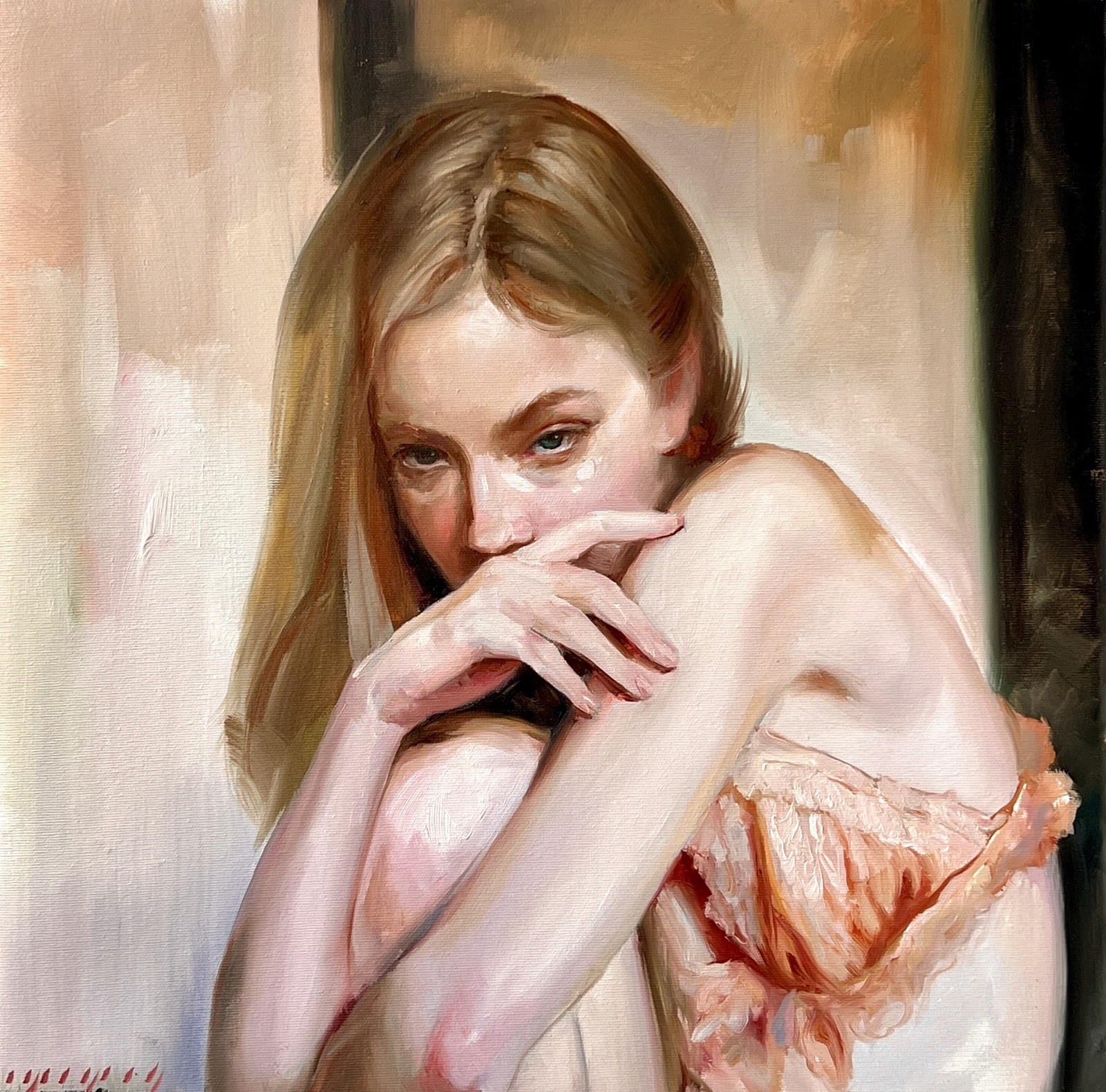 Original Oil Painting, Portrait, Female Figure, Modern Art 20x20 Inch Original Oil Painting, Portrait, Female Figure, Modern Art 20x20 Inch