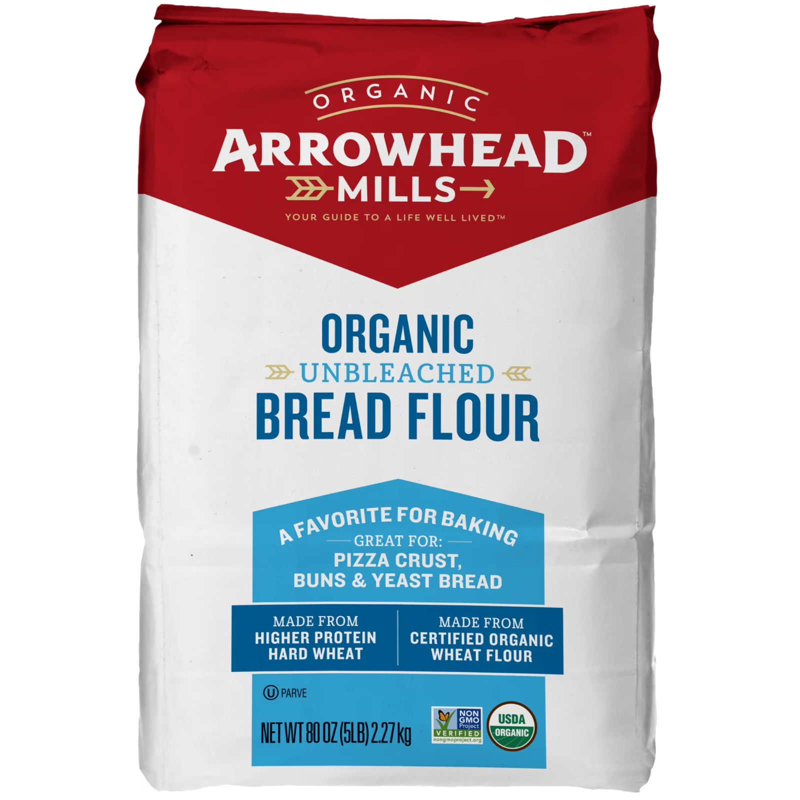 Arrowhead Mills Organic Unbleached Bread Flour, 5 lb Bag...