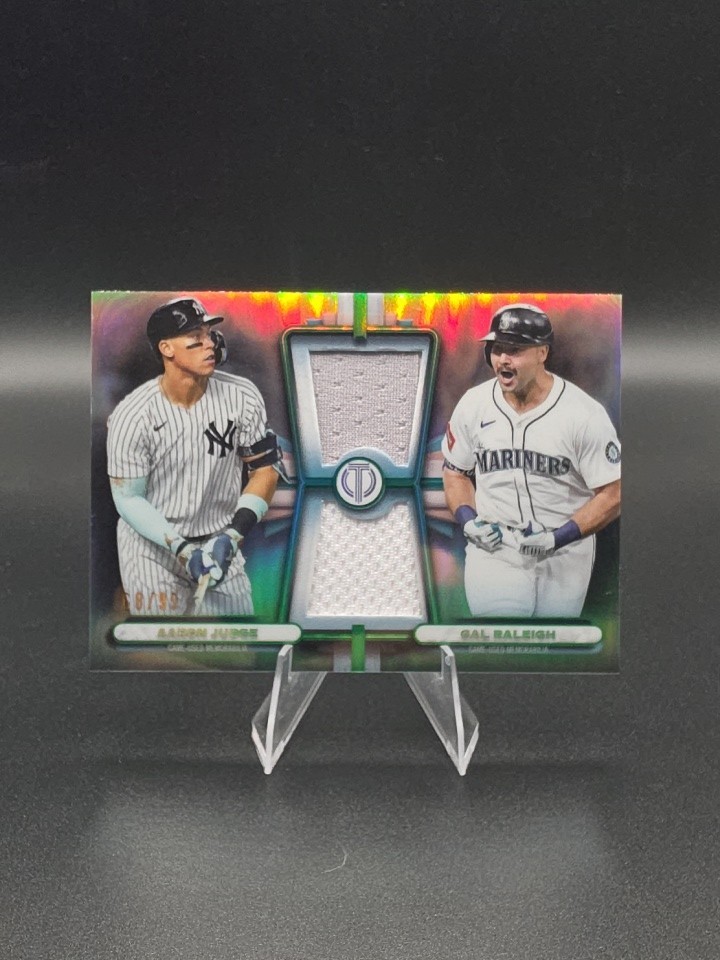 2026 Topps Tribute Aaron Judge Cal Raleigh Dual Relics DR2-JR Serial /99