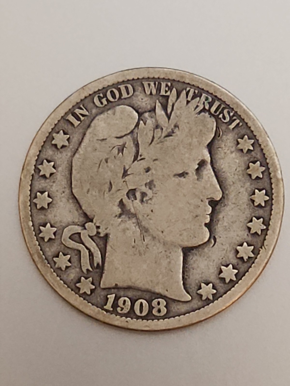 1908-O Barber Half Dollar Circulated/Ungraded 1908-O Barber Half Dollar Circulated/Ungraded