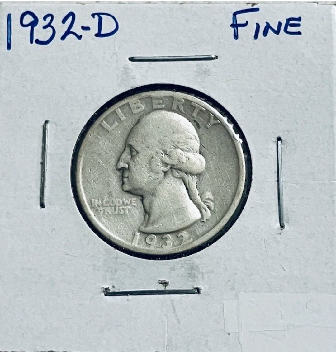 1932-D Washington quarter Key date: only 436,800 minted 90% Silver Great Value 