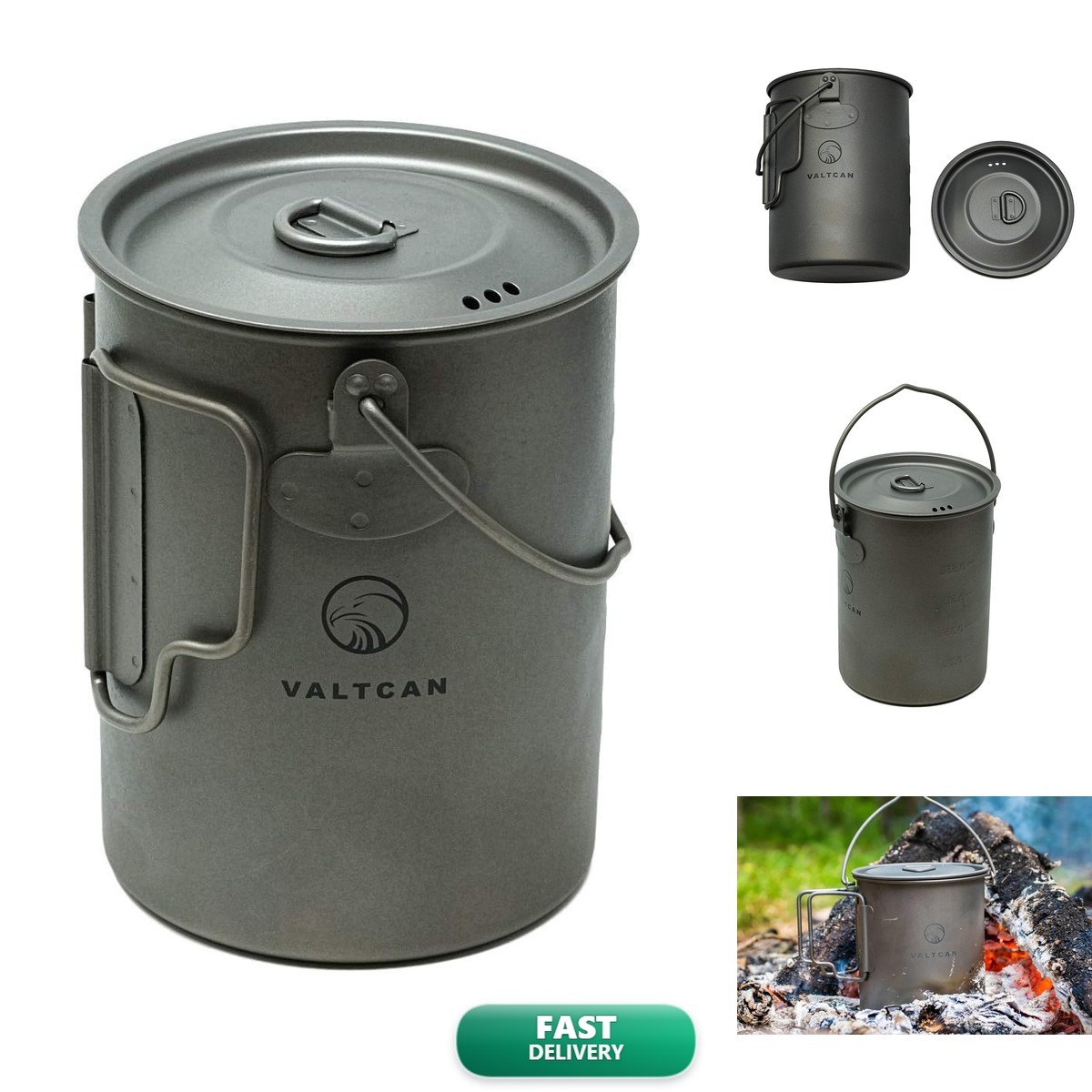 Valtcan 900ml Titanium Pot 134g Ultralight Grade 1 Ti Mesh Bag Valtcan 900ml Titanium Pot 134g Ultralight Grade 1 Ti Mesh Bag