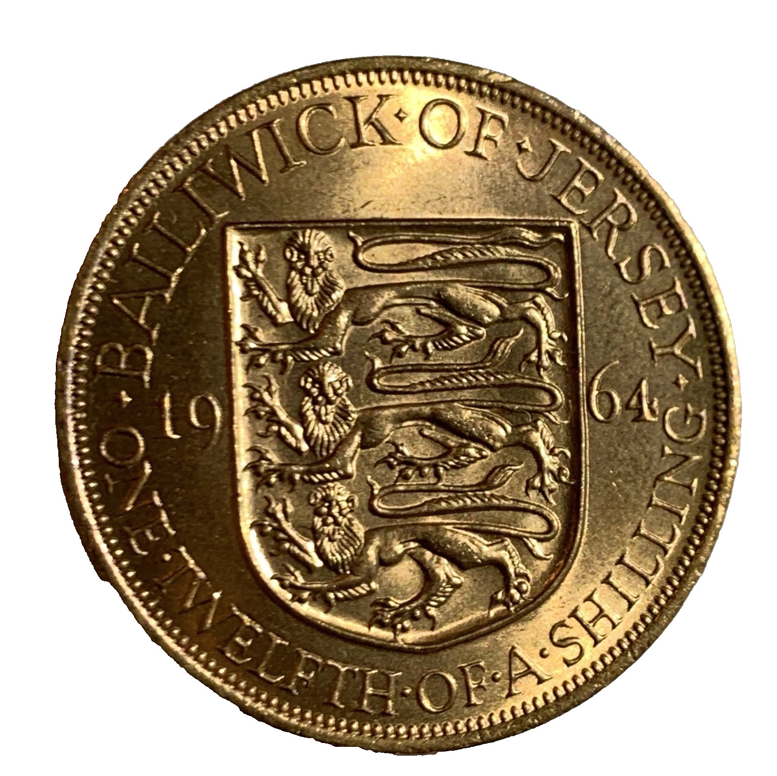1964 JERSEY 1/12 SHILLING COIN BRILLIANT UNCIRCULATED