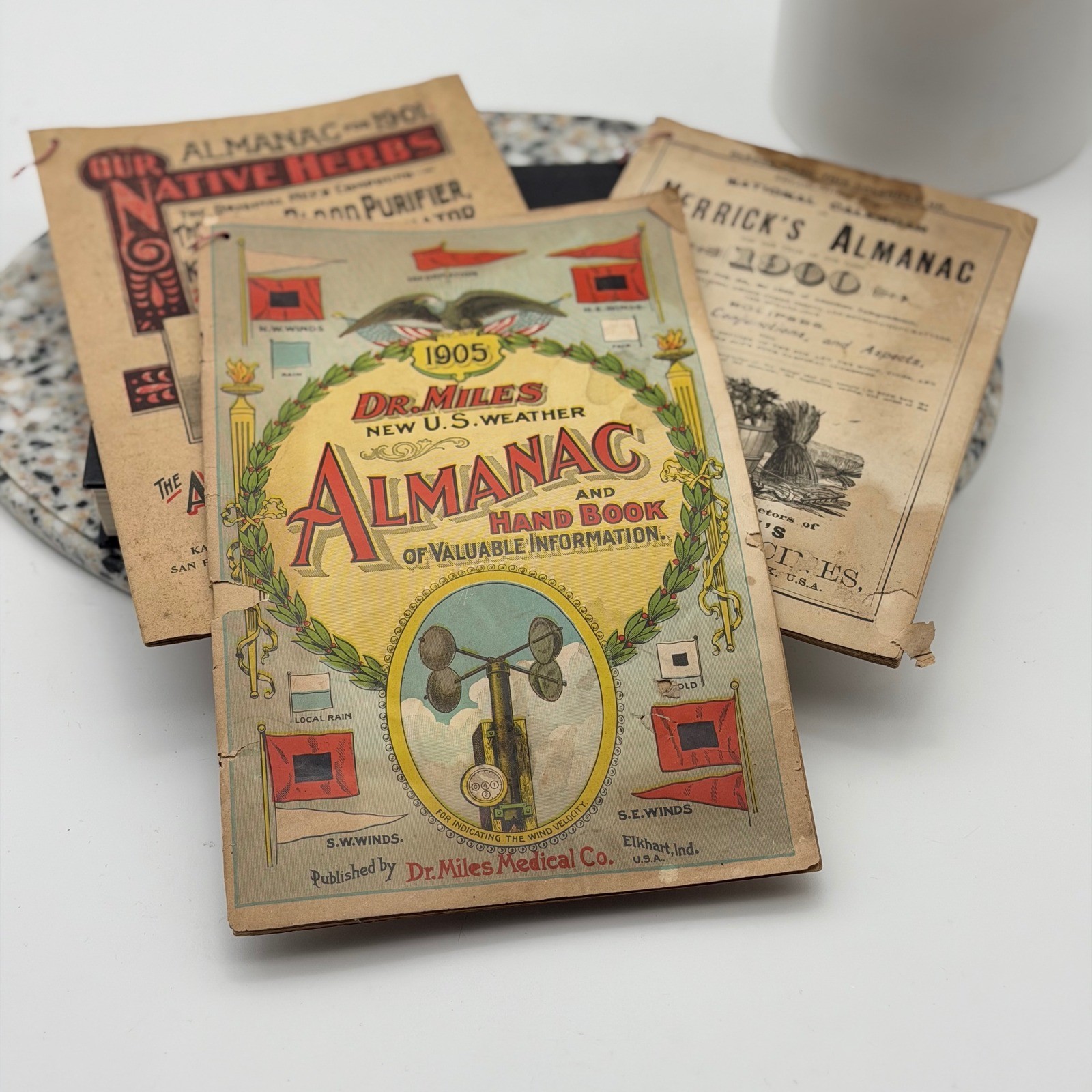 Antique Dr. Miles Herrick's Almanac 1900 1901 1905 Lot of 3 Valuable Information
