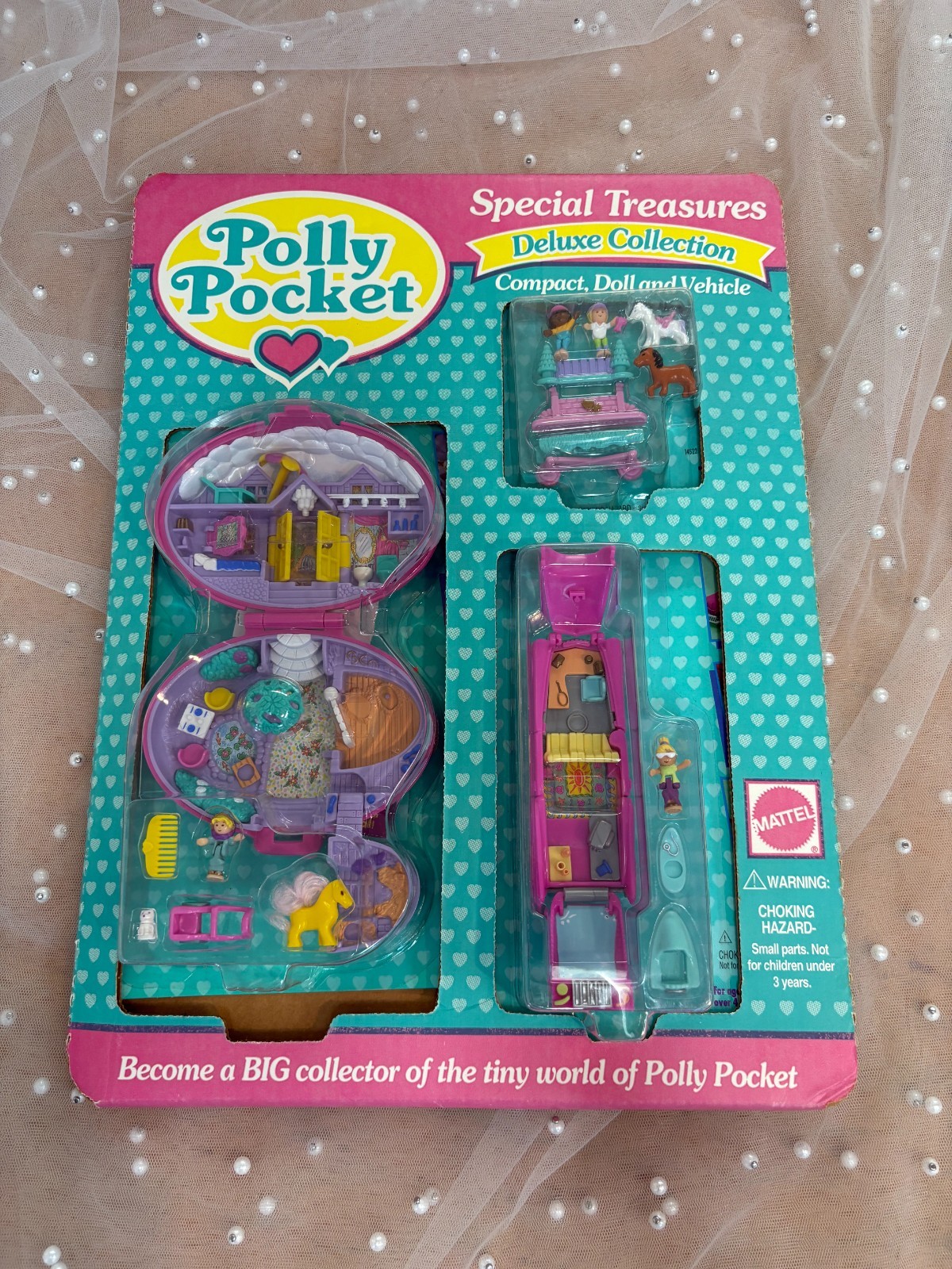 VTG Polly Pocket Special Treasures Deluxe Gift Set Sealed Bluebird Horse DS29