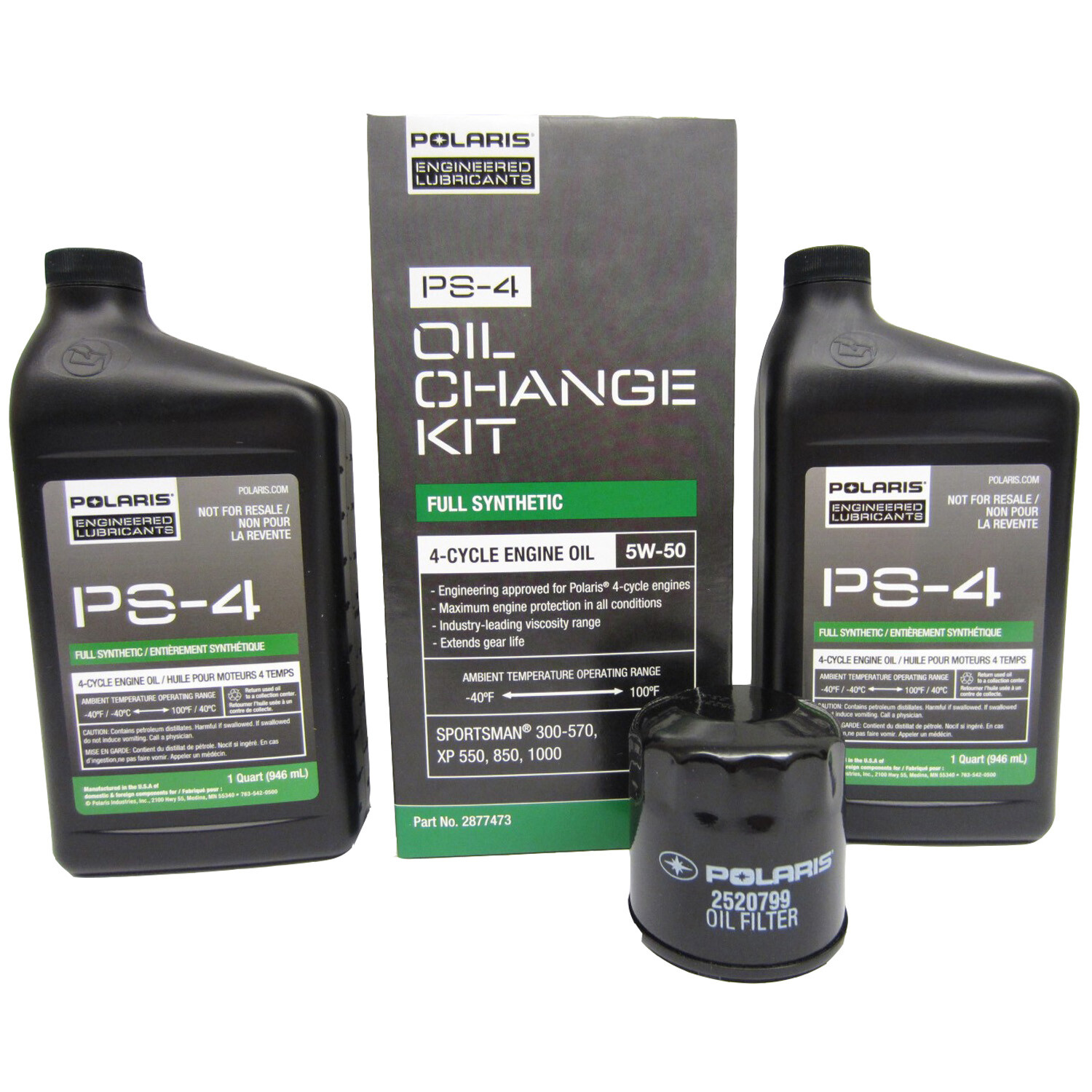 Polaris New OEM Full Synthetic Oil Change Kit PS-4, 2877473 Polaris New OEM Full Synthetic Oil Change Kit PS-4, 2877473