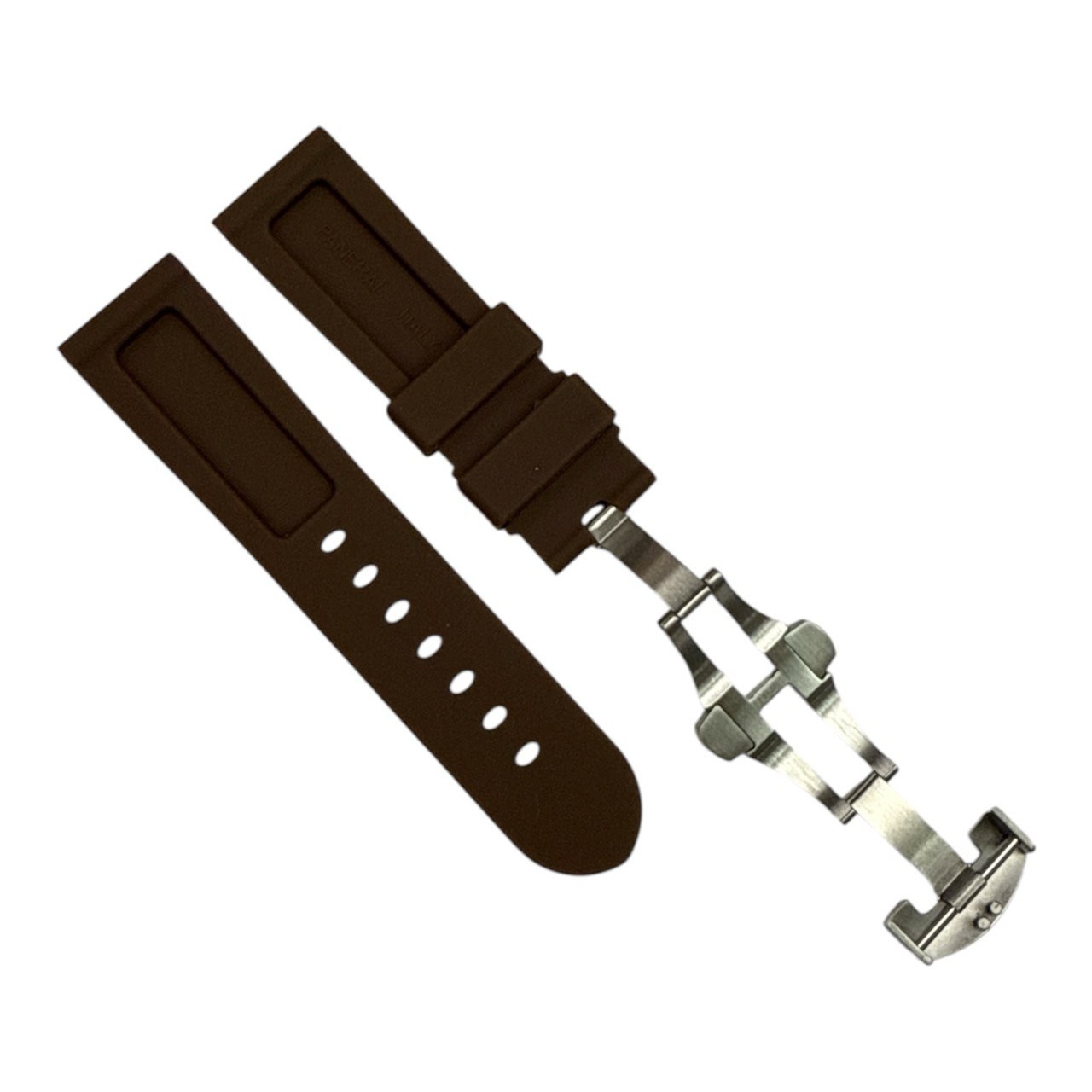 2026 New Watch Band 24mm/22mm Rubber Strap Brown Color for PANERAI OFFICIAL
