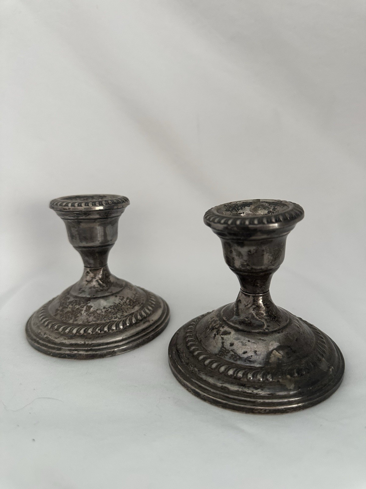 Vtg Pair of Empire Sterling Silver Weighted 3 Vtg Pair of Empire Sterling Silver Weighted 3