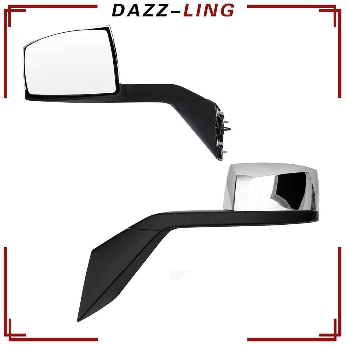 For 2004-2017 VOLVO VNL Chrome Hood Mirror Manual Assembly Driver Left Side