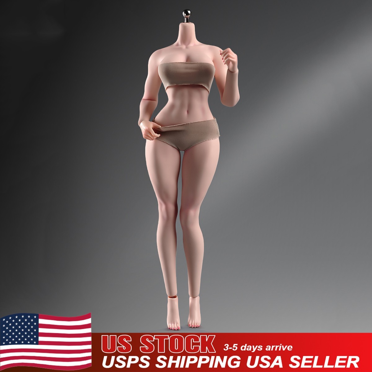 US ANT T307 1/6 Female Fitness Model Action Figure Body 12in Muscle Bust Soldier