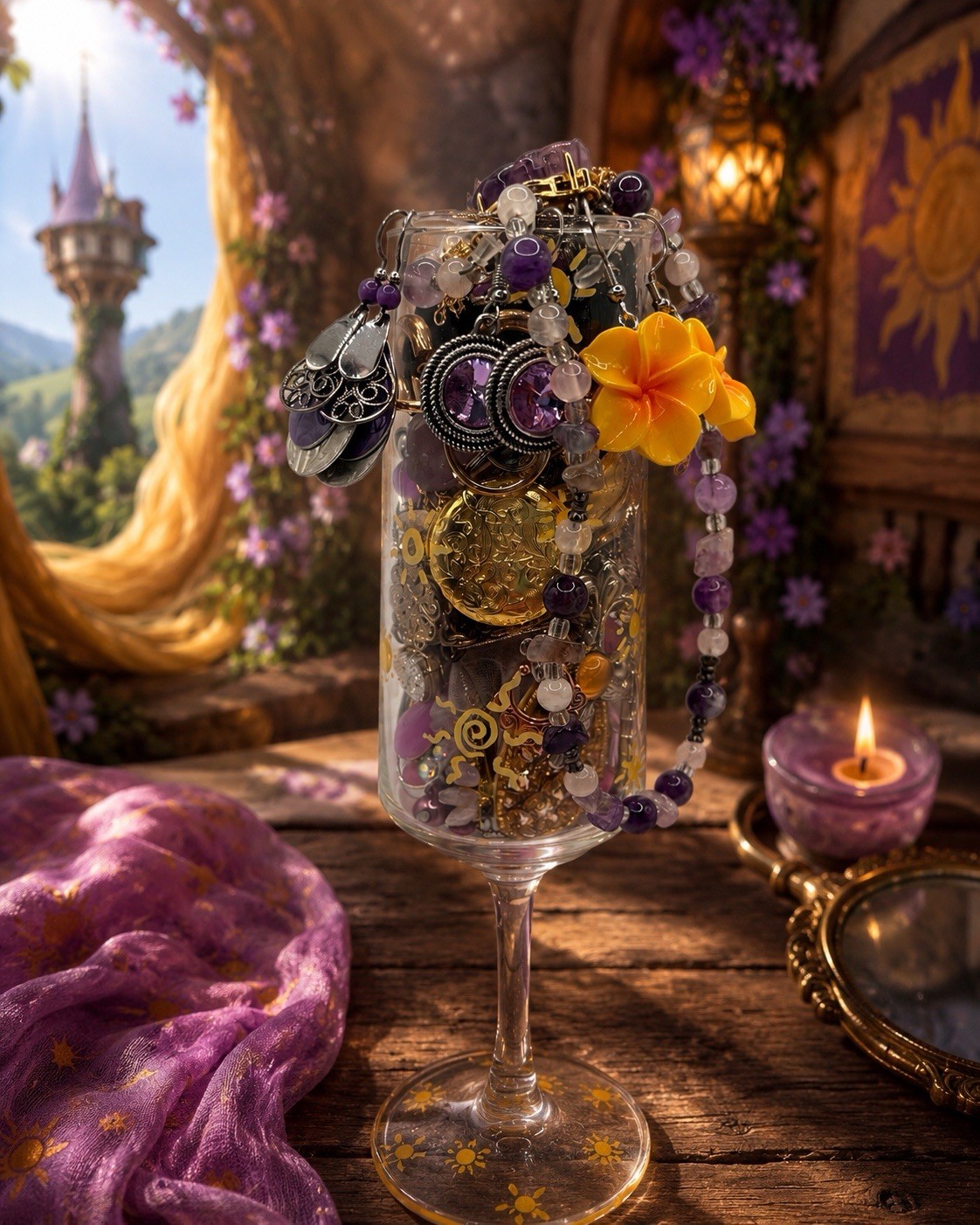 mystery jewelry jar “Tangled Inspired”