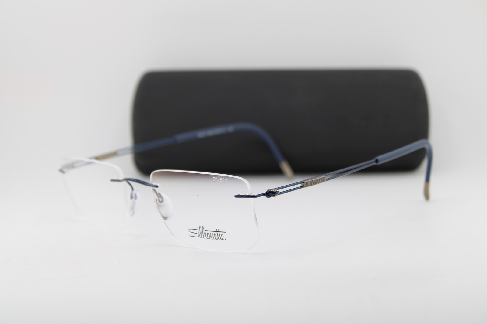 NEW SILHOUETTE 5521 FY 4540 BLUE GUNMETAL GOLD AUTHENTIC EYEGLASSES 52-19