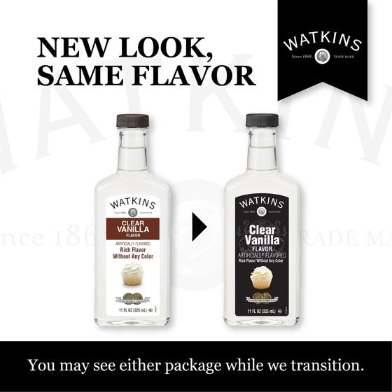 Watkins Clear Vanilla Flavor, 11 oz (Liquid, Shelf Stable) Watkins Clear Vanilla Flavor, 11 oz (Liquid, Shelf Stable)