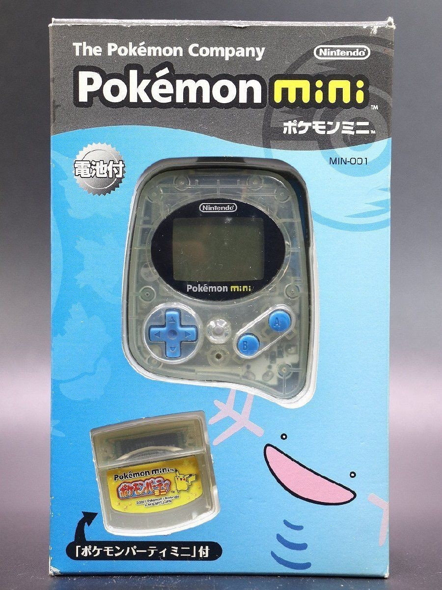 Pokemon Mini Console Blue Nintendo w/ Pokemon Party Cartridge Tested and Working