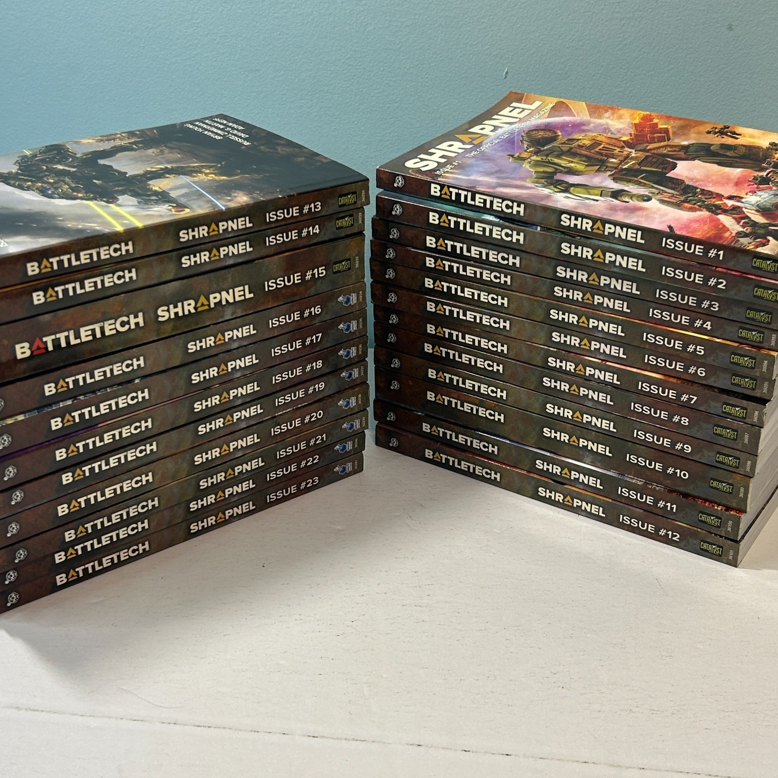 Shrapnel Battletech Magazine Lot Issues 1-23 Topps Catalyst Game Labs VG/NM Shrapnel Battletech Magazine Lot Issues 1-23 Topps Catalyst Game Labs VG/NM
