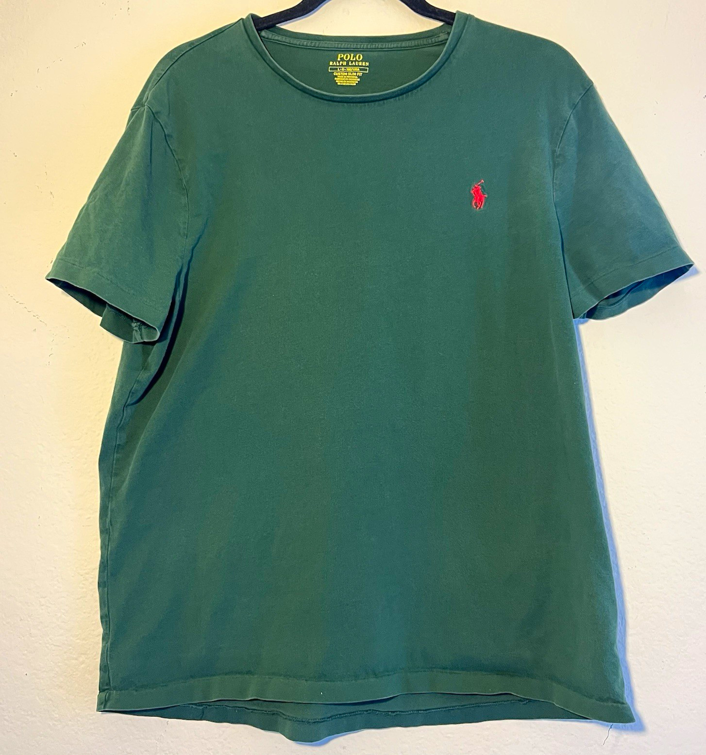 Polo Ralph Lauren Men\'s L Green Logo Custom Slim Fit Crew Neck T-Shirt Polo Ralph Lauren Men\'s L Green Logo Custom Slim Fit Crew Neck T-Shirt