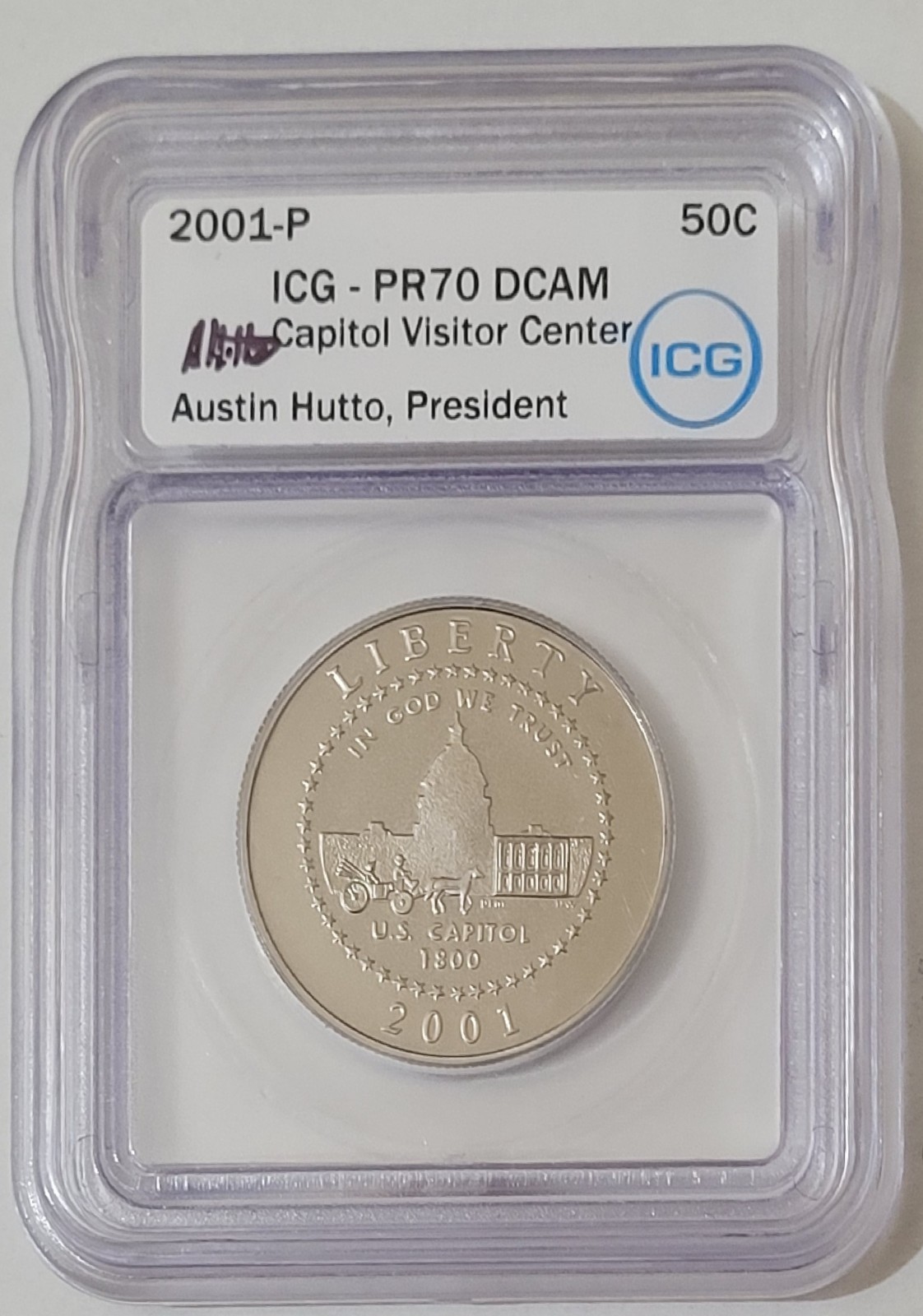 Rare 2001-P Capitol Visitors Center Commemorative Half Dollar ICG PR70 DCAM