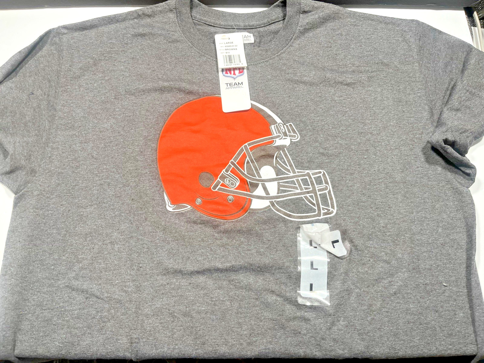 Cleveland Browns GRAY Short Sleeve T-Shirt Mens NFL Fanatics NEW w/Tag  sz-LARGE