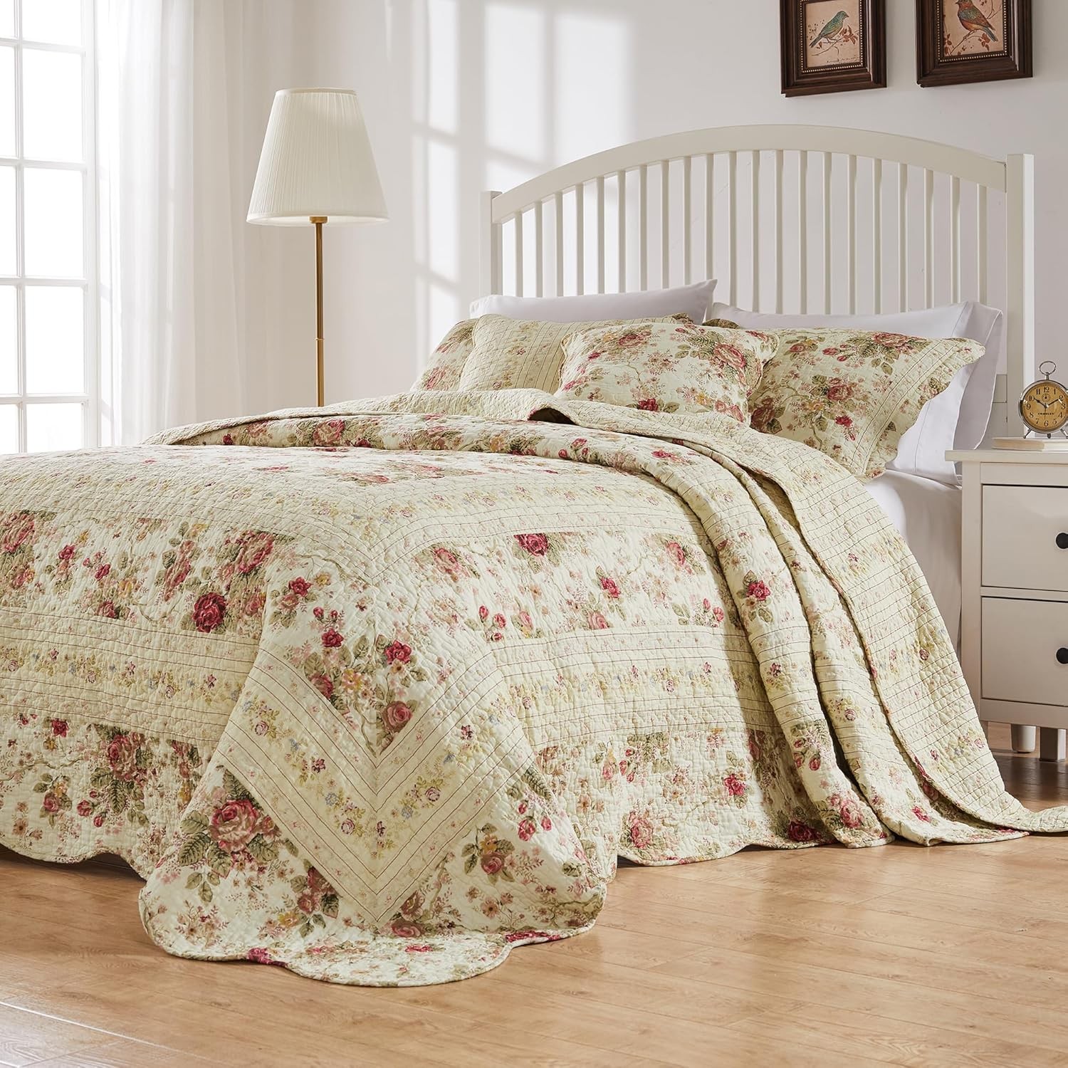 Greenland Home Antique Rose Jumbo Oversized  Cotton Bedding Set,