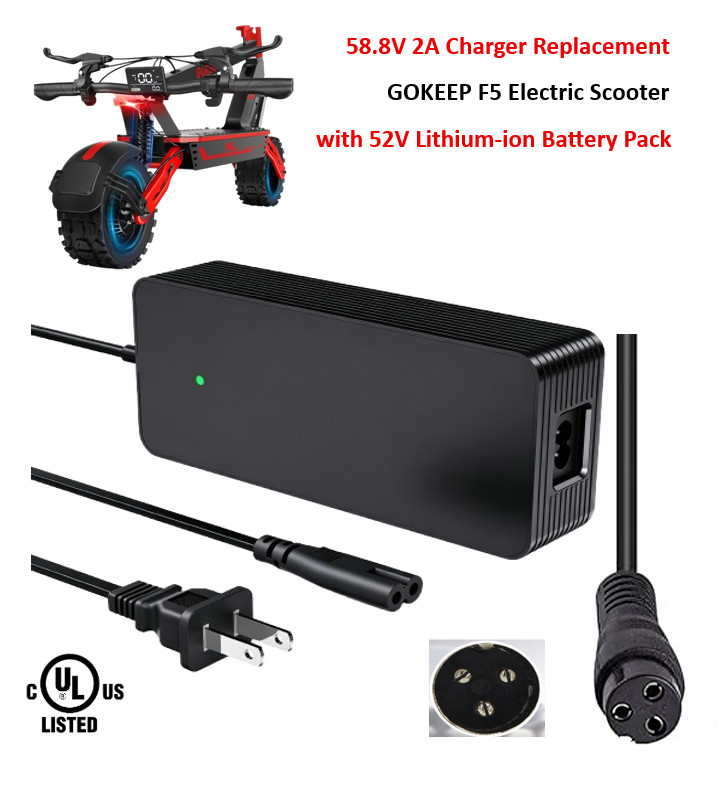 Charger for GOKEEP F5 Electric with 52V Battery Pack [58.8V/2A, 3P-GX16]