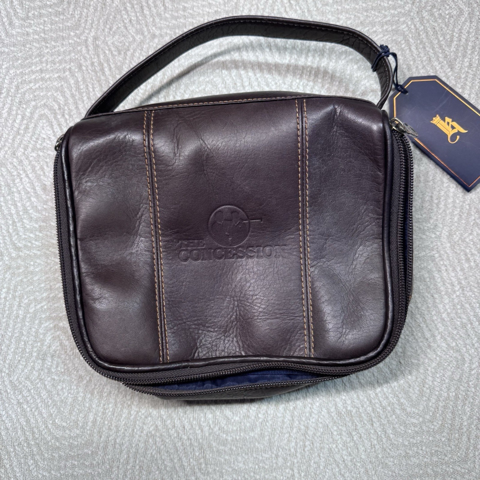 Links & Kings Crown Golf Travel Caddy Brown Cafe Leather Toiletry The Concession
