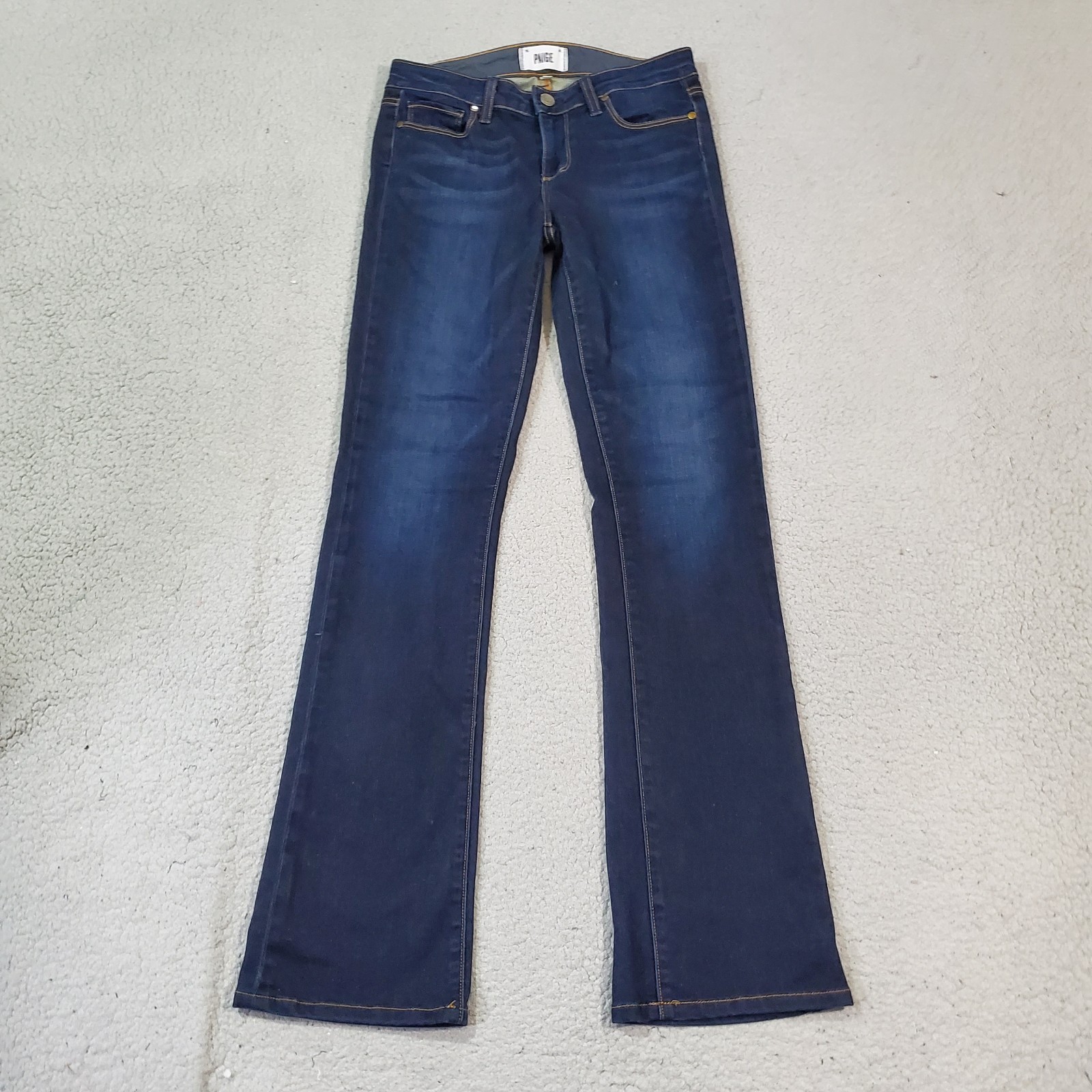 Paige Jeans Womens 27 Blue Denim Manhattan Bootcut Cowgirl Dark Wash Slim Fit