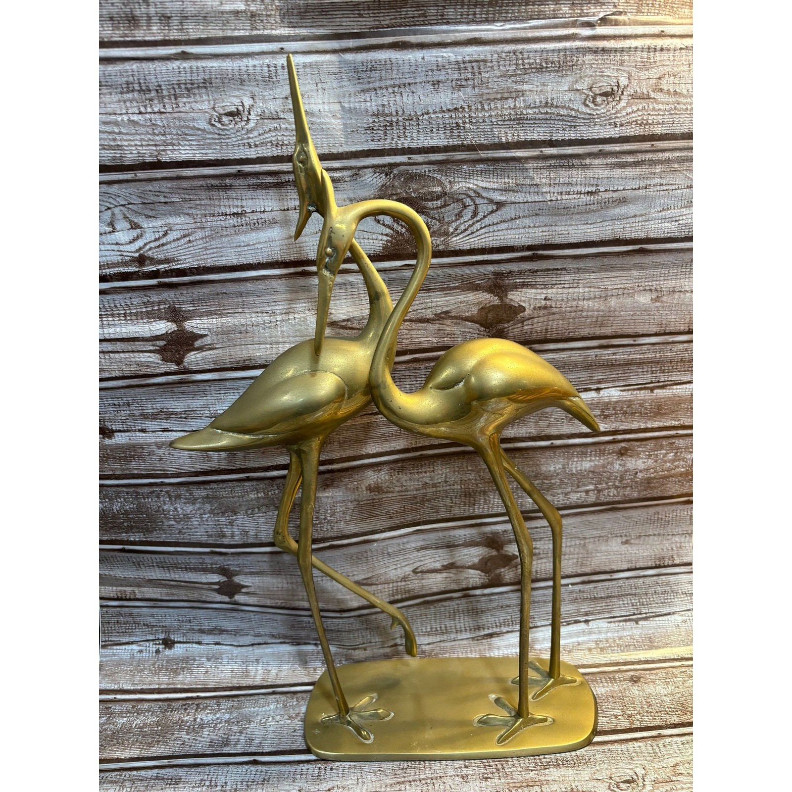 Mid Century Modern Vintage Brass Pair Of Storks Cranes Birds Figurines Statues Mid Century Modern Vintage Brass Pair Of Storks Cranes Birds Figurines Statues